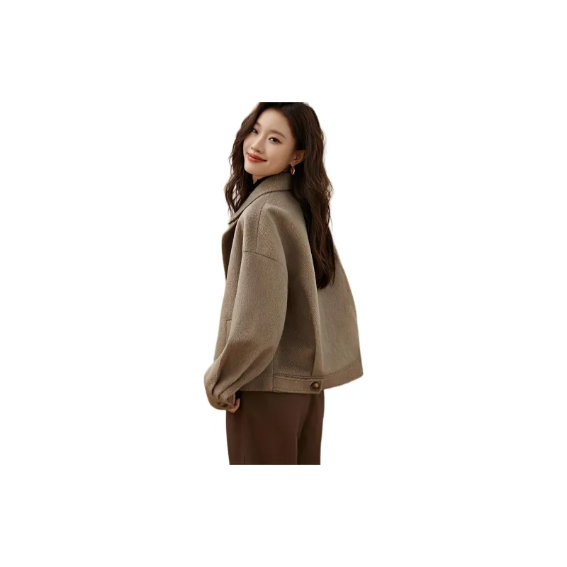 Mo Han Yi Mei Coat Women's Twill Khaki-2