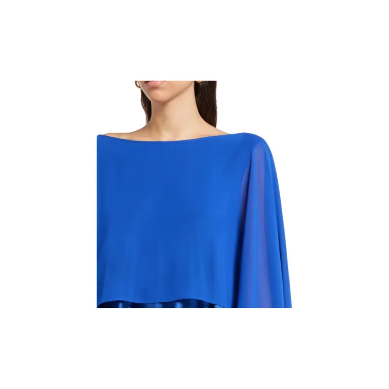 Talbot Runhof Loggia Crepe Cape Gown-4