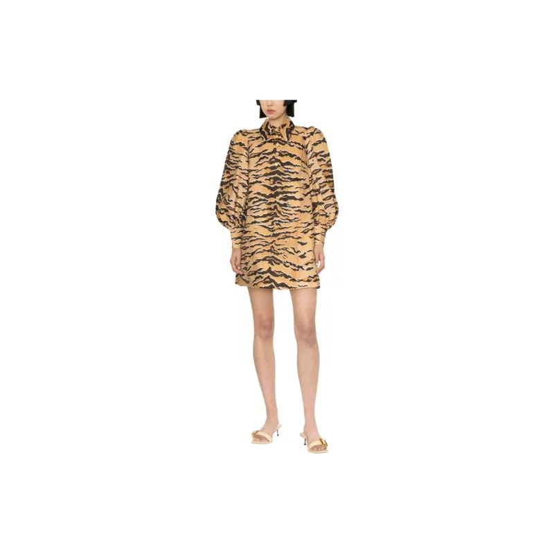 Zimmermann SS24 Long Sleeved Dress Women's Terracotta Brown-2