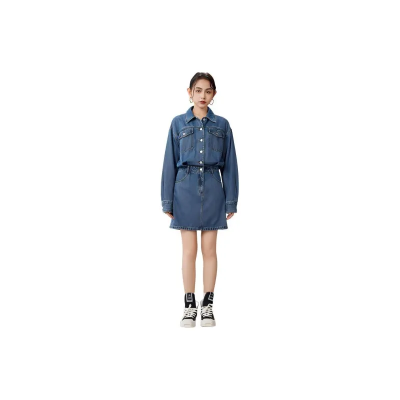 A21 Long Sleeved Dresses Women's Medium Blue-1