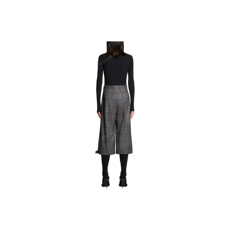 Balenciaga Checked Deconstructed Long Shorts-3