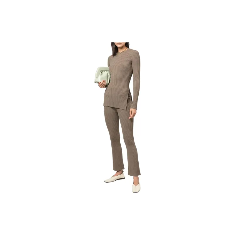 NANUSHKA Ribbed Knitted Cropped Pants-1