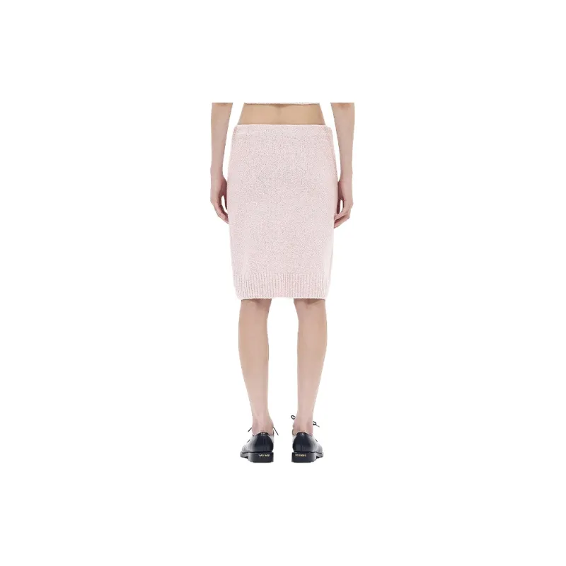 WE11DONE Knit Long Skirts Women's Light Pink-4