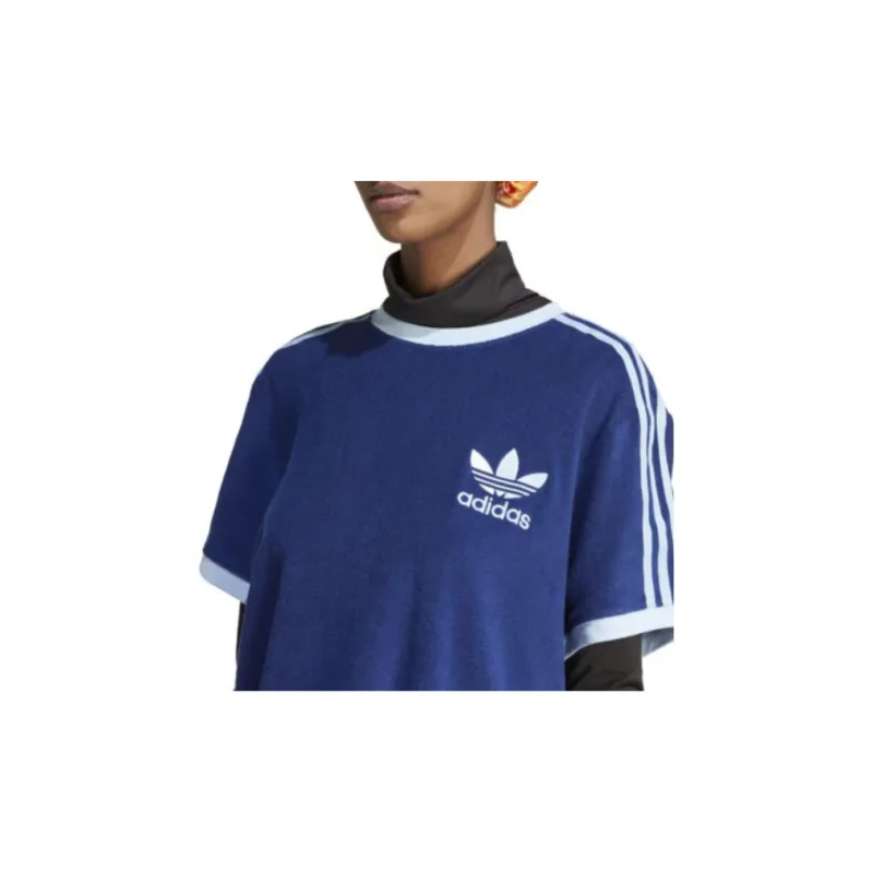 Adidas Originals Shamrock Retro Stripes T Shirt Women's Blue-3