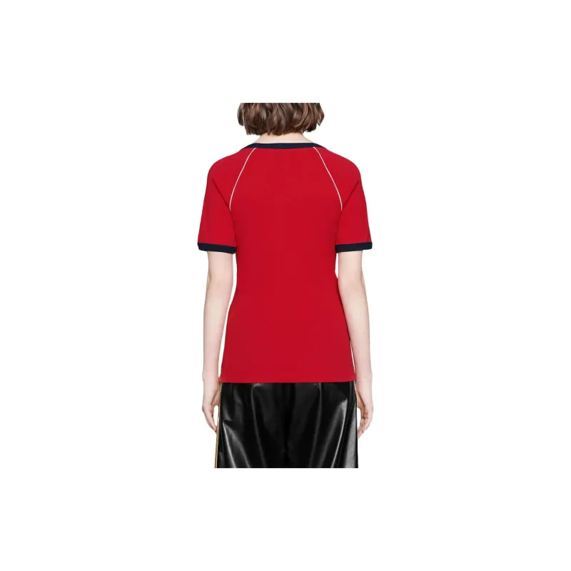 GUCCI SS19 Raglan Sleeve T Shirt Women's Red-3