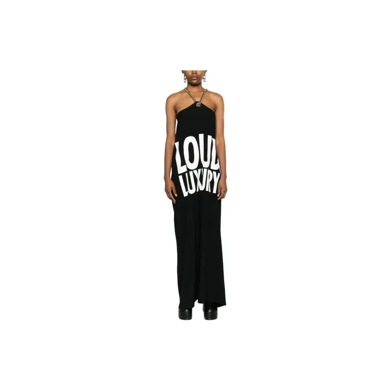 MOSCHINO Loud Luruxy Printed Chain-Halterneck Maxi Dress-1