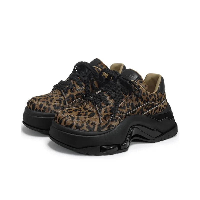 VITTORIO VENTURA Low Top Skateboard Shoes Women's Leopard-2