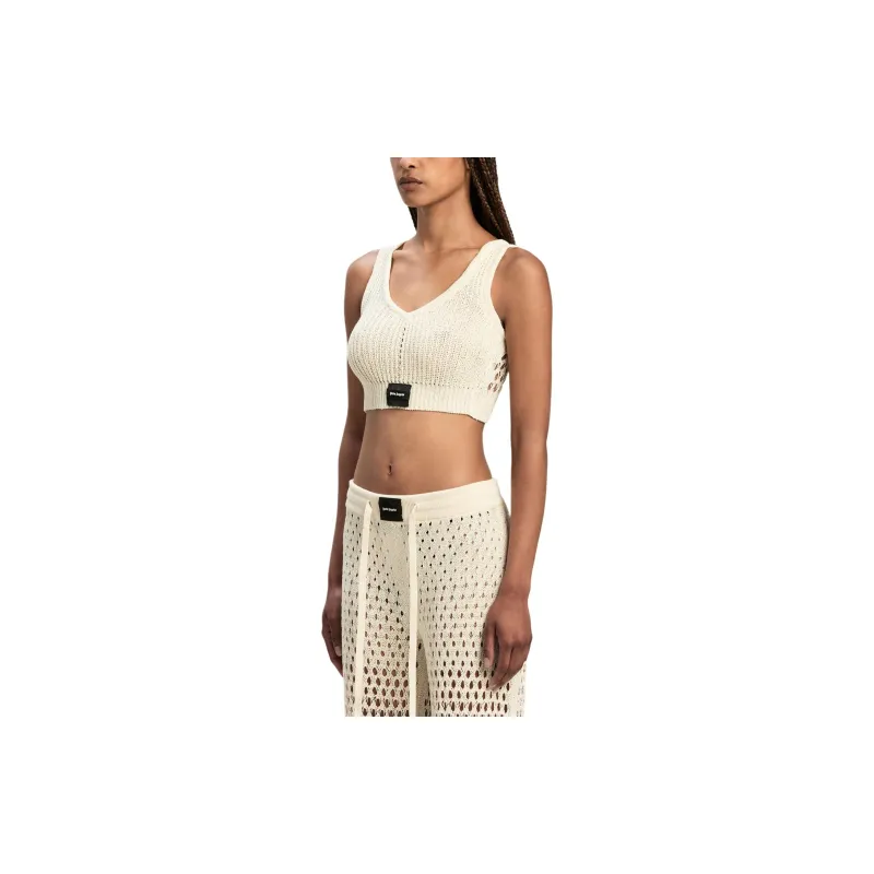 PALM ANGELS Sequin embellished Knitted Crop Top-1