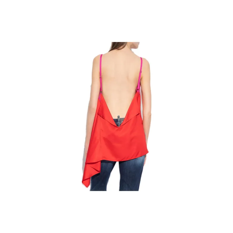 DSQUARED 2 Lace panelled Asymmetric Cami Top-2