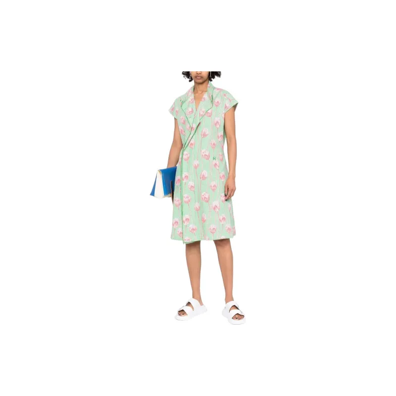 KENZO Short Sleeved Dresses Women's Green-2