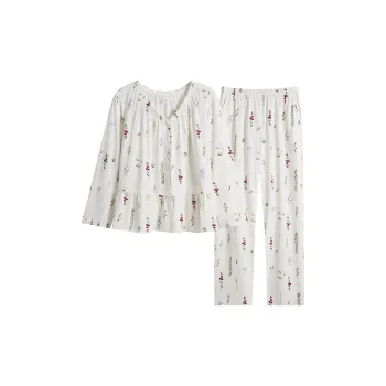 Sha Qian Pajama Set Women's Ivory White