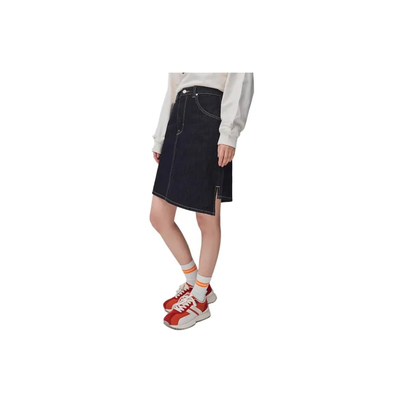 Lee Denim Short Skirts Women's Dark Blue-3