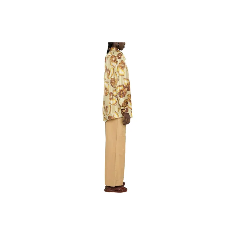 NANUSHKA Seashell print Silk Shirt-2
