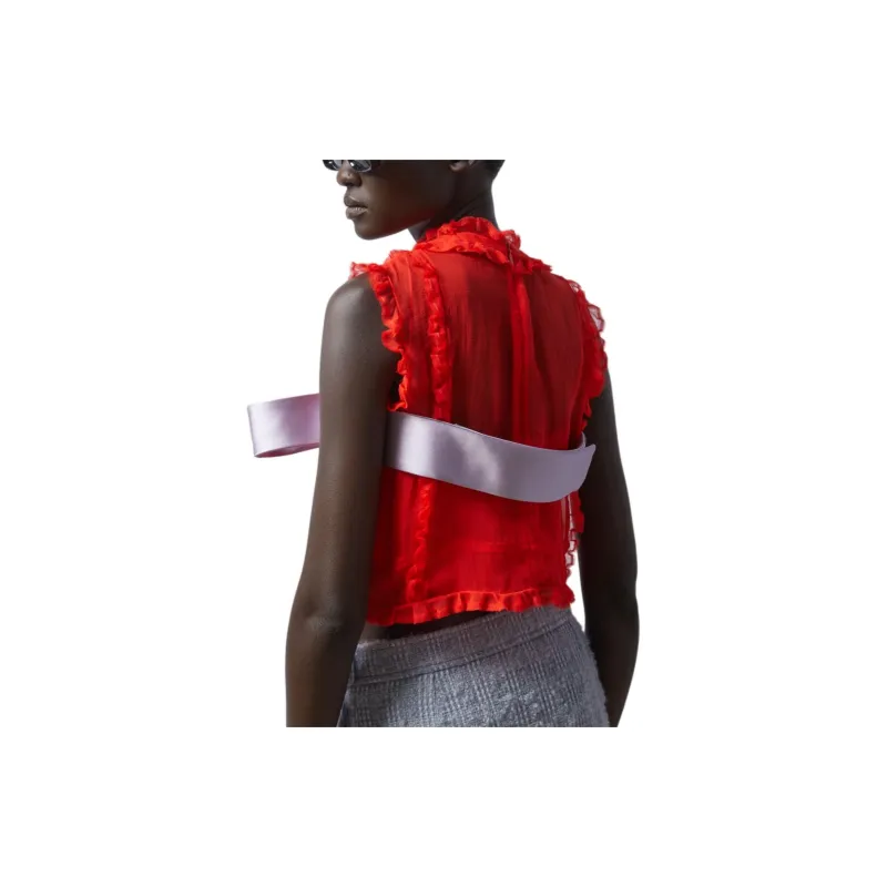 GUCCI Chiffon Shirts Women's Red-2