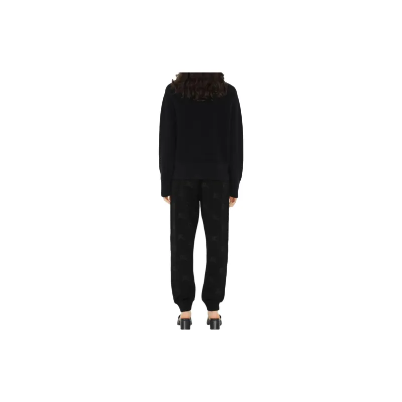 Burberry Embroidered Slim Fit Sweatpants 'Black'-3