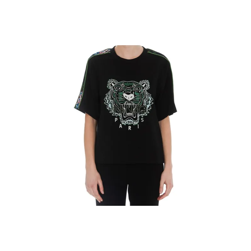 KENZO Classic Tiger Head T Shirts Women's Black-2