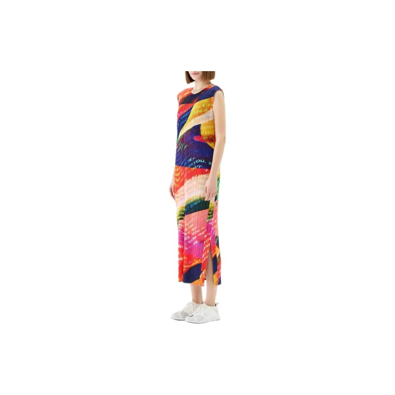 PLEATS PLEASE ISSEY MIYAKE SS24 Sleeveless Dress Women's Red-4