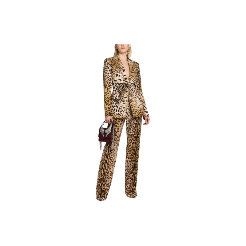 Roberto Cavalli Leopard print Straight leg Trousers-1