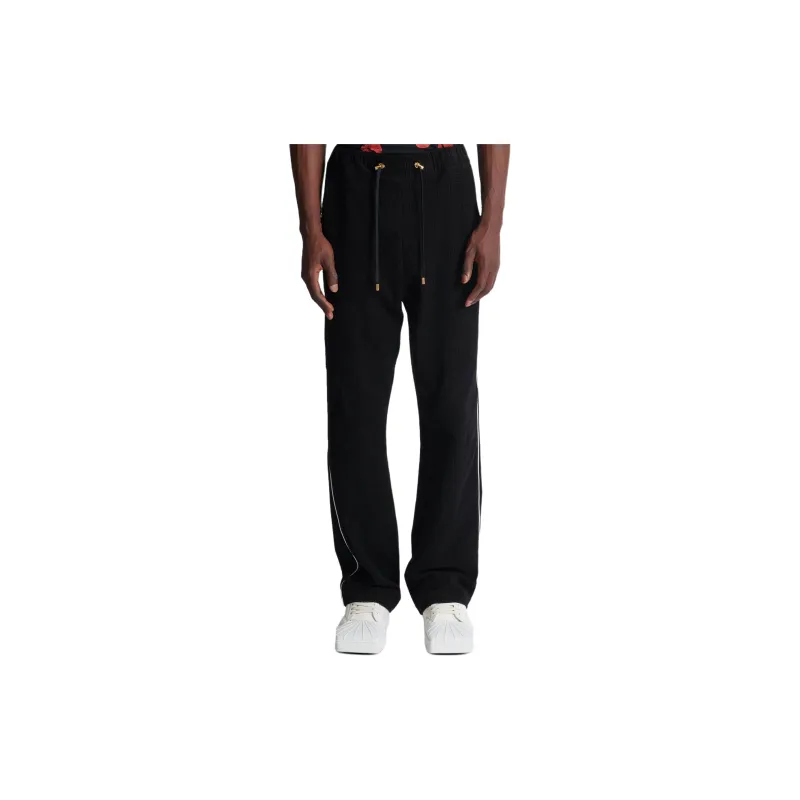 BALMAIN Monogram Velvet Cotton Joggers-4
