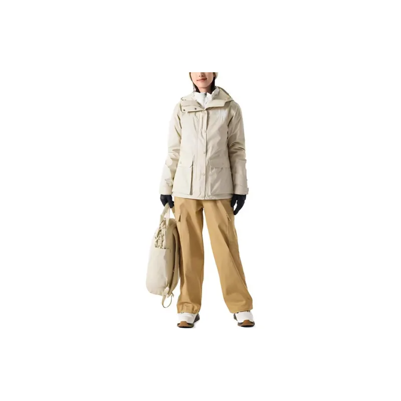 THE NORTH FACE City Outdoor Collection Waterproof And Windproof To Keep Warm Windbreaker Jacket Women's Beige-1