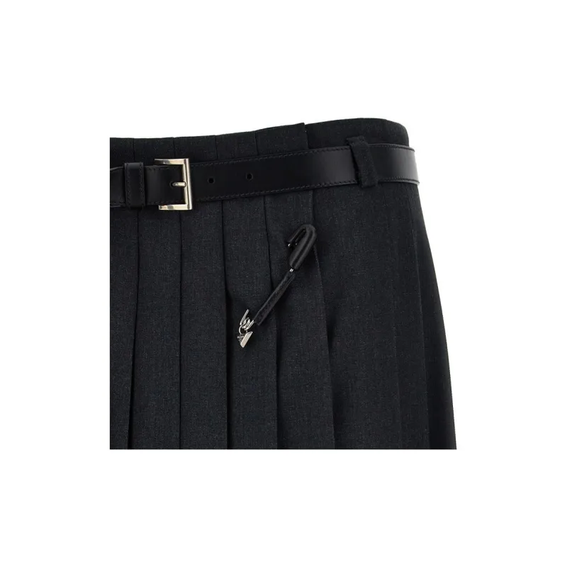 PRADA SS24 Casual Long Skirt Women's Black-2