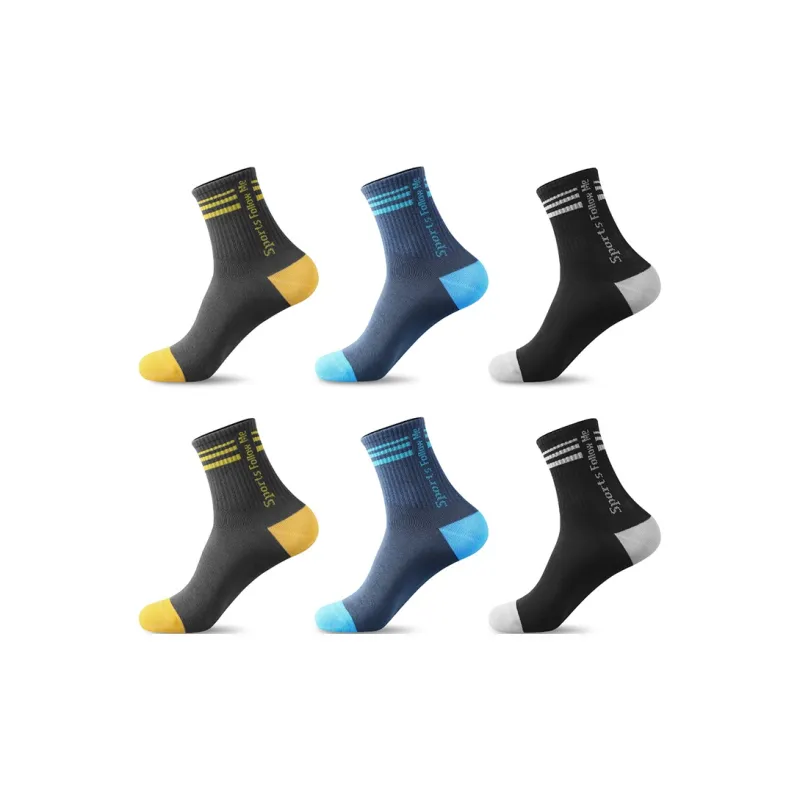 H YXIANG Mid Calf Socks Men's 6 Pack-4