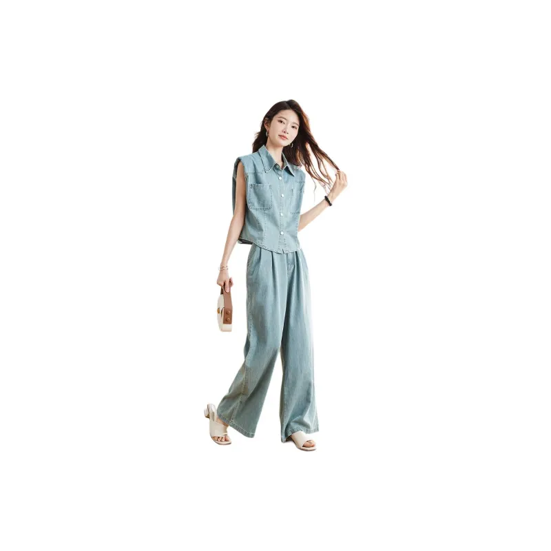 TERRE BLEUE Casual Suit Women's Light Blue-4