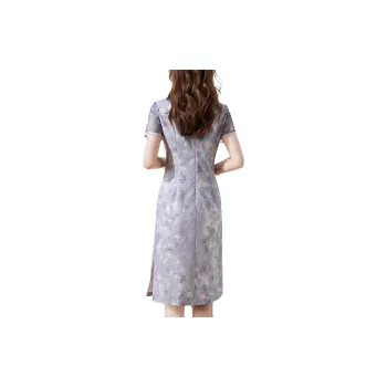 Mo Han Yi Mei Short Sleeved Dress Women's Purple