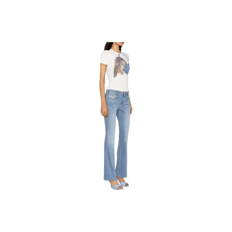 DIESEL Women's 1969 D Ebbey Slim Bootcut Jeans Light Blue-3