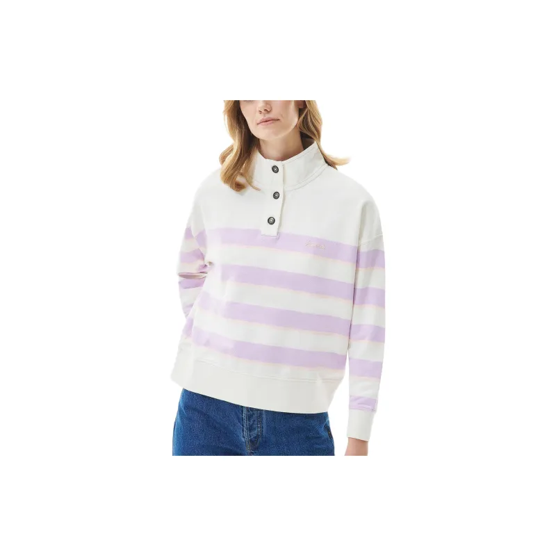 BARBOUR Snapdragon Sweatshirt Sweater Women's White Pink-2