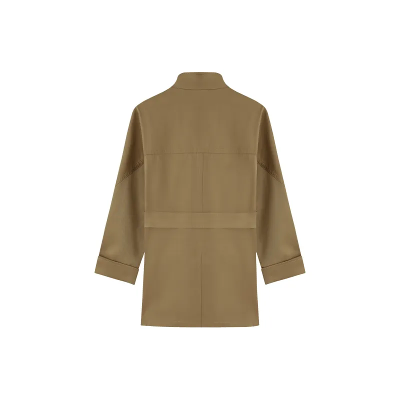 THE SEA LIFE Trench Coat Women's Coffee Brown-1