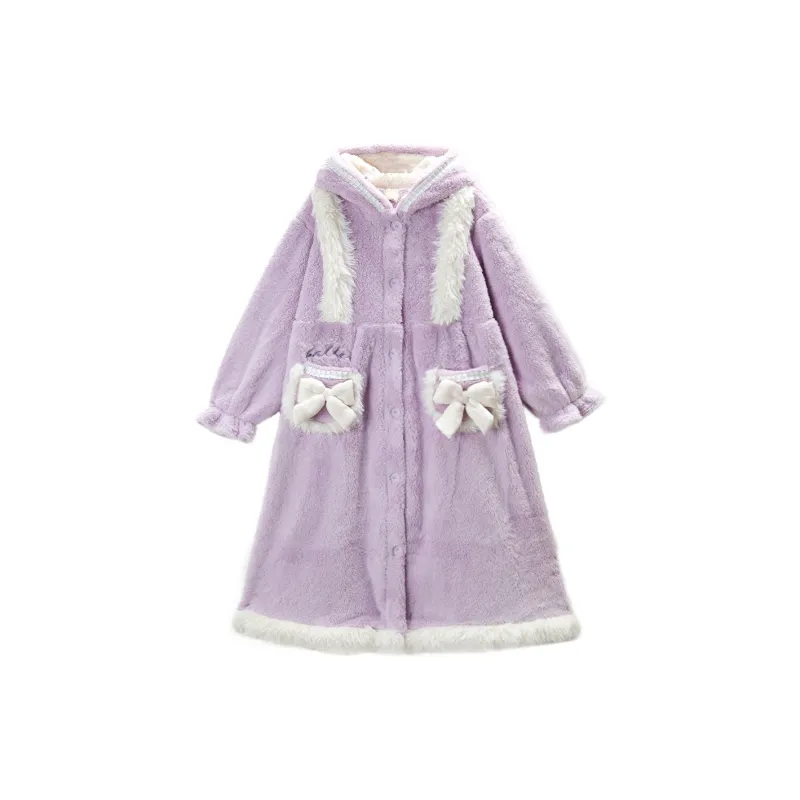 GUKOO Bath Robes Women's Bubbles Purple-0