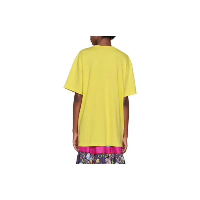 GUCCI Graphic Printed Short Sleeve T Shirt Yellow-3