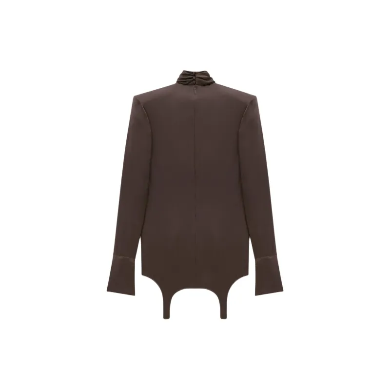 SAINT LAURENT Twist Neck Garter Blouse-1