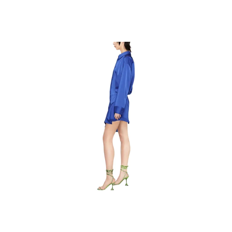 The Attico Ruffled Hem Satin Mini Dress-3