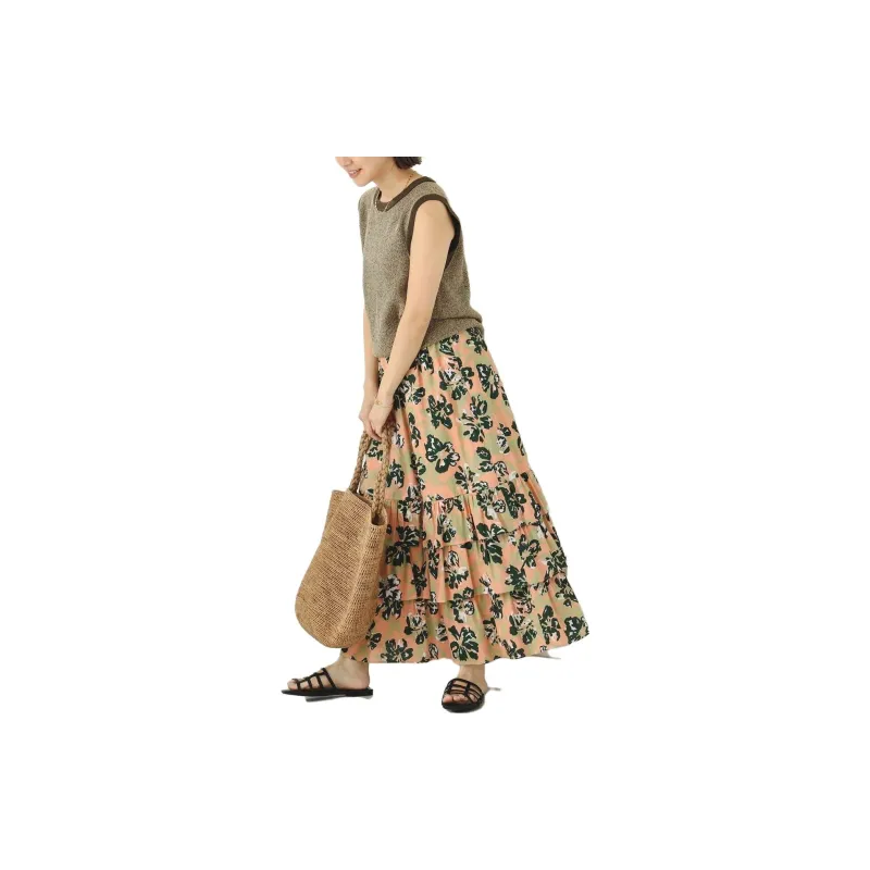 Beams Casual Long Skirts Women's Orange-4
