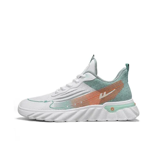 WARRIOR Running Shoes Unisex Low Top White/Light Gray Orange