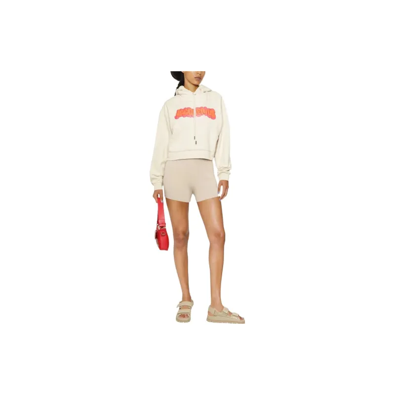 Jacquemus Le Sweatshirt Pate Clay Logo Cropped Hoodie 'Beige'-1