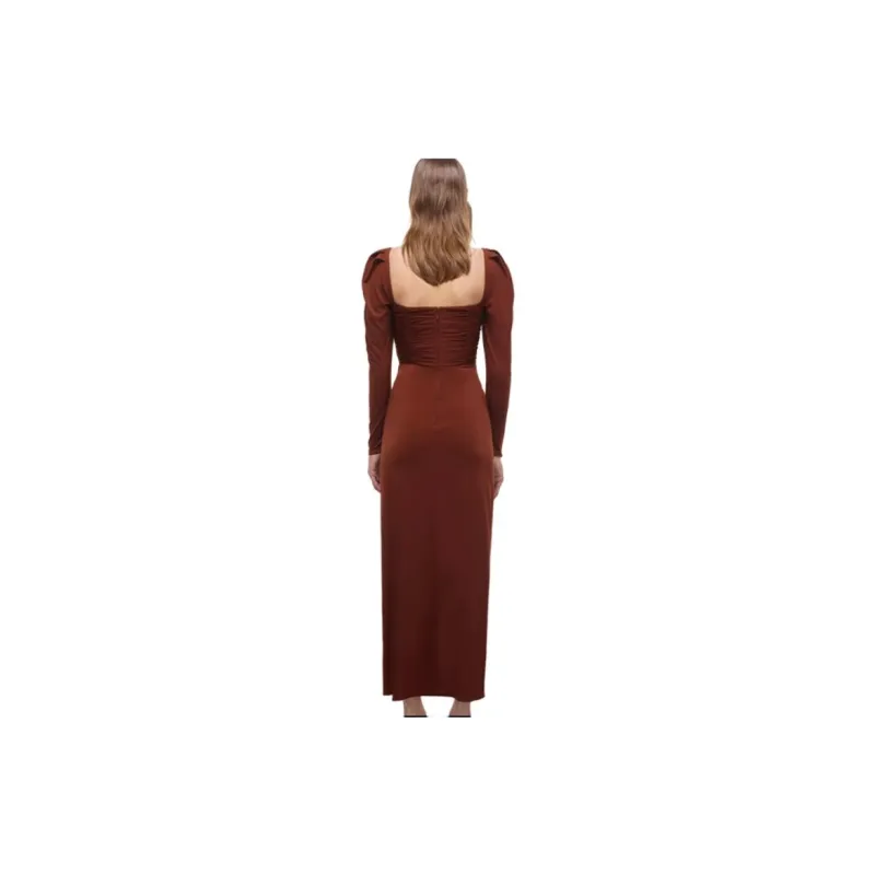 Self portrait Long Sleeved Dress Women's Dark Brown-3