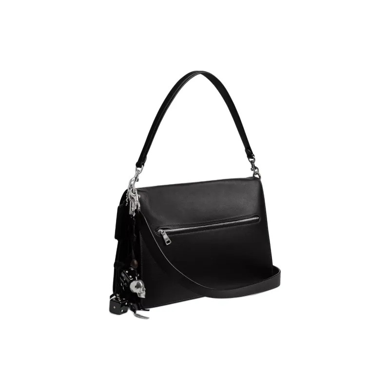 COACH Tabby Grained Leather Shoulder Bag Crossbody Bag Large Size Women's Black-1