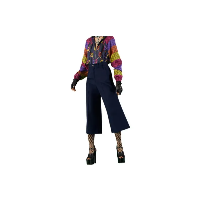 GUCCI Casual Pants Women's Dark Blue-2