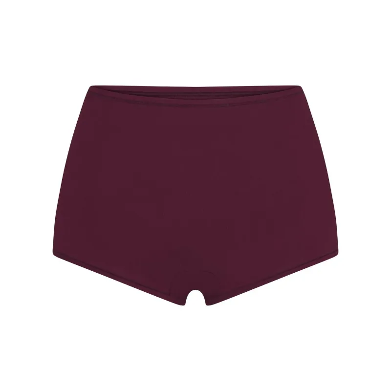 SKIMS COTTON JERSEY BOY SHORT Underpants Women's 1 Pack DEEP BERRY/Deep Berry Red-0