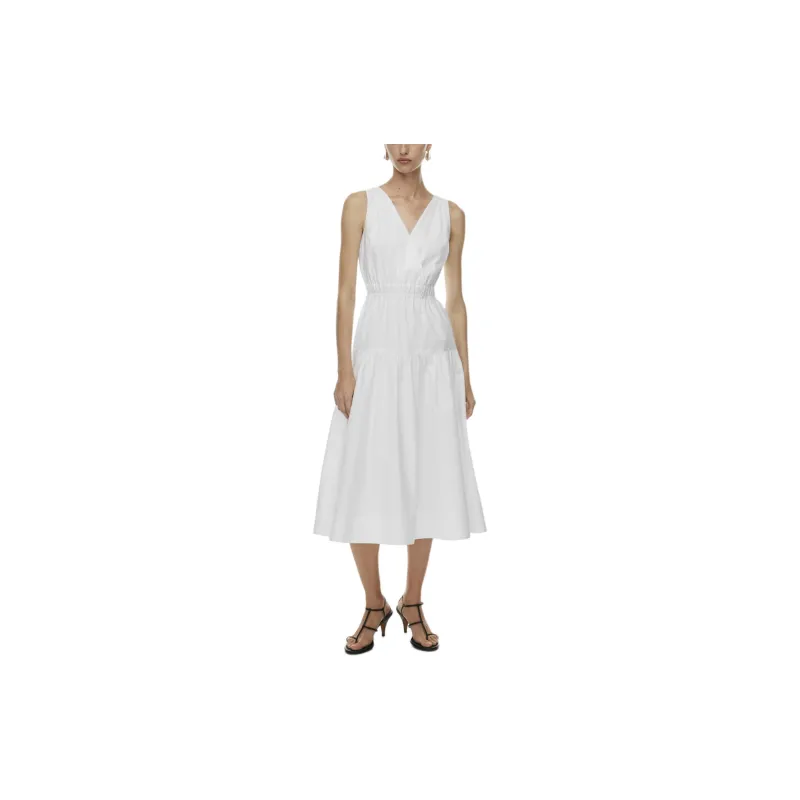 ARITZIA Babaton Broadcast Poplin Dress Sleeveless Dress Women's White/White-2