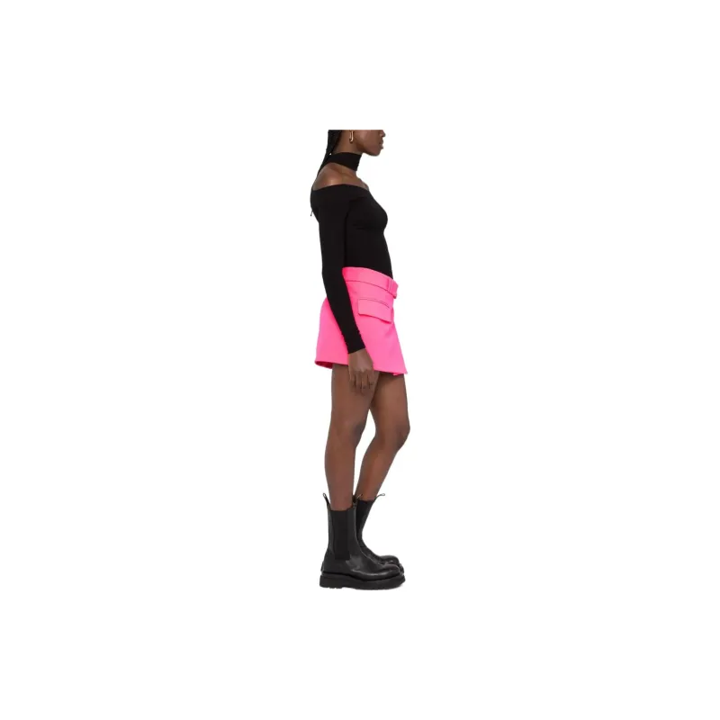 BALMAIN Casual Short Skirts Women's Rose Red-3