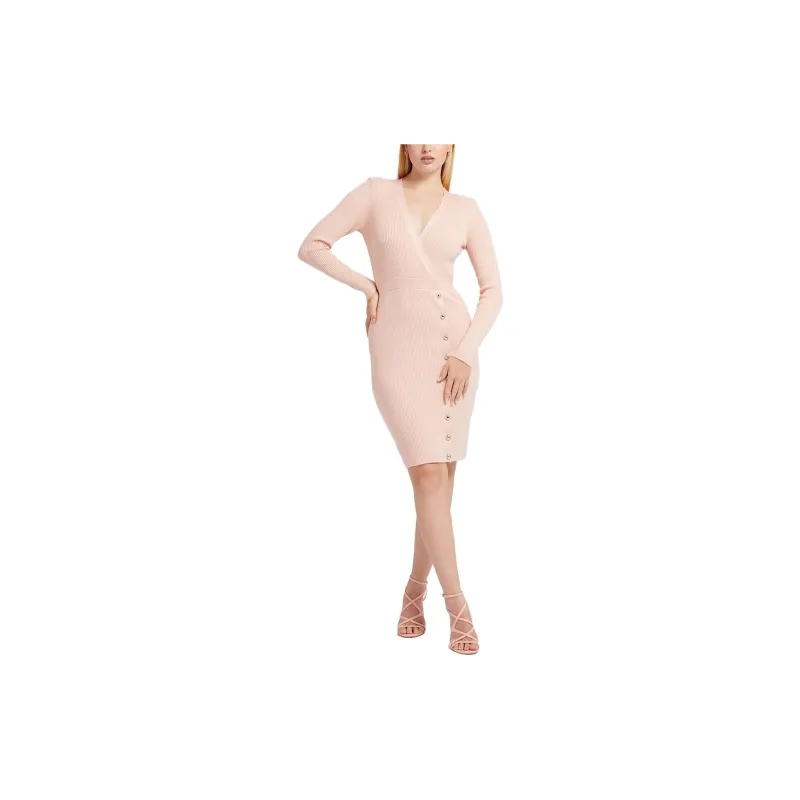 GUESS Long-Sleeved Dresses Women's Ecru-3