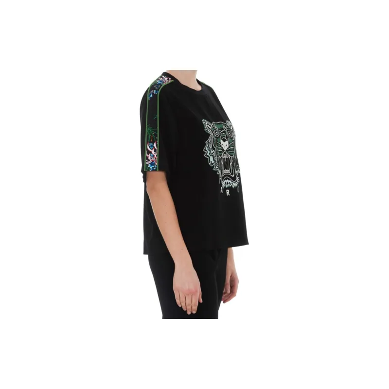 KENZO Classic Tiger Head T Shirts Women's Black-4