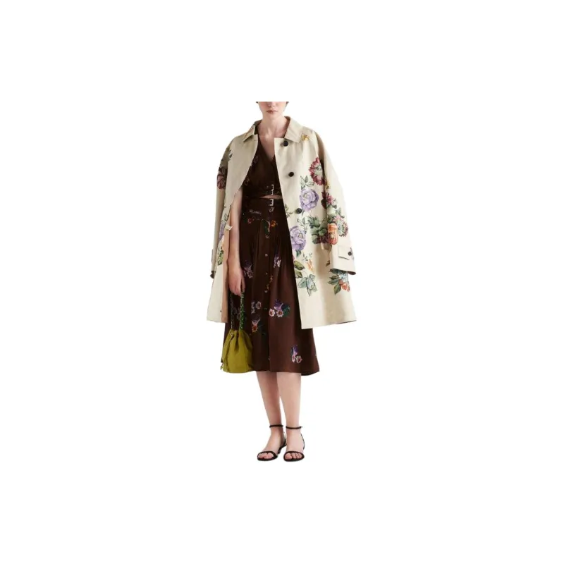 PRADA Floral Printed Long Sleeved Coat-1