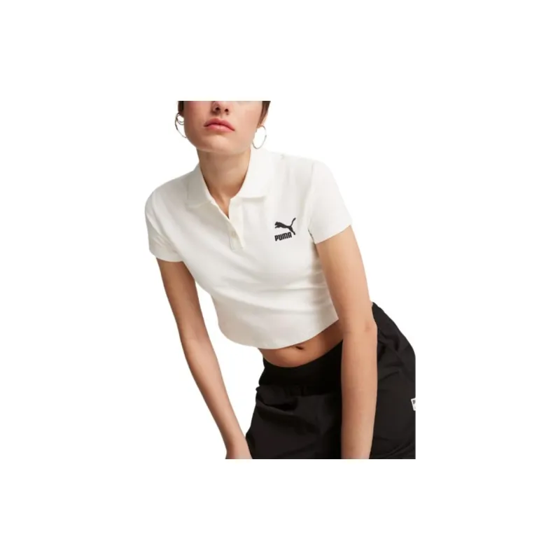 PUMA CLASSICS CLASSICS Polo Baby Tee Women's Polo Shirt Women's White-2