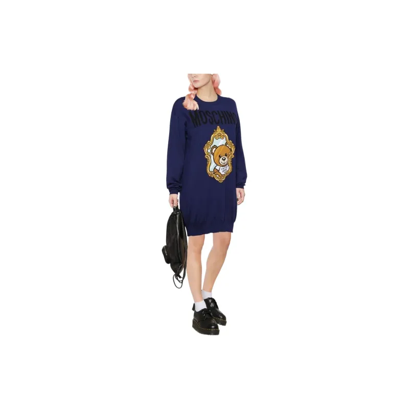 MOSCHINO Long Sleeved Dresses Women's Blue-1