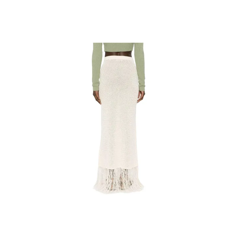 NANUSHKA Lindy Fringed Openwork Skirt-2